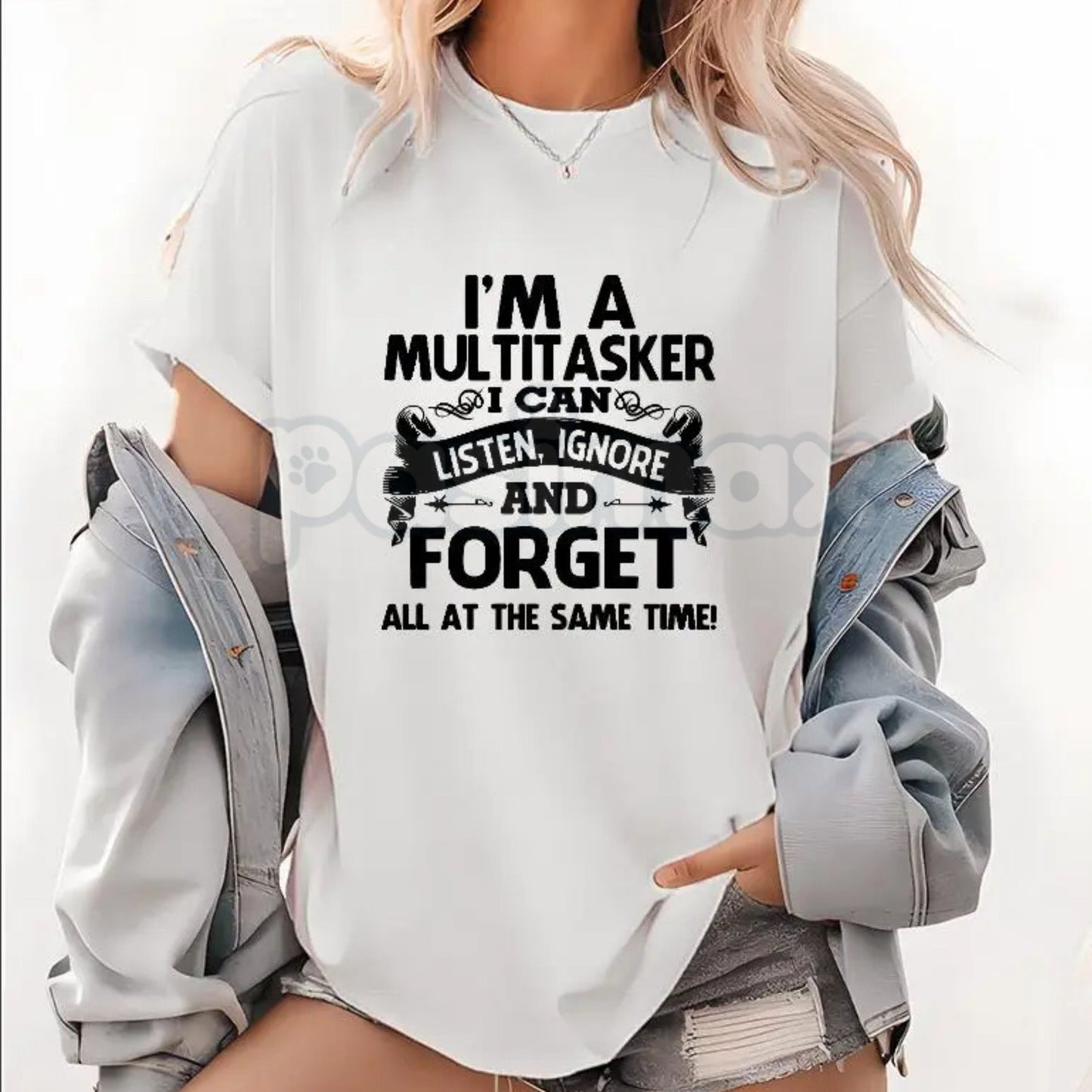 "I'M A MULTITASKER" Funny T-Shirt – Sarcastic Busy Life Graphic Tee, Premium 100% Cotton Relatable Humor Top, Soft Lived-In Heavyweight Personality Shirt, Made in USA