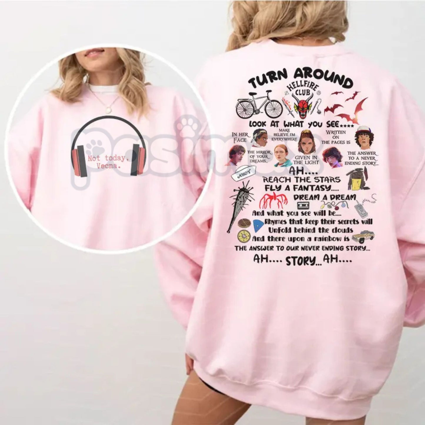 Funny Not Today Vecna Shirt Sweatshirt | Never Ending Story 2 Sides Jumper | Stranger Things Retro Quote Crewneck | Max Mayfield Fan Gift