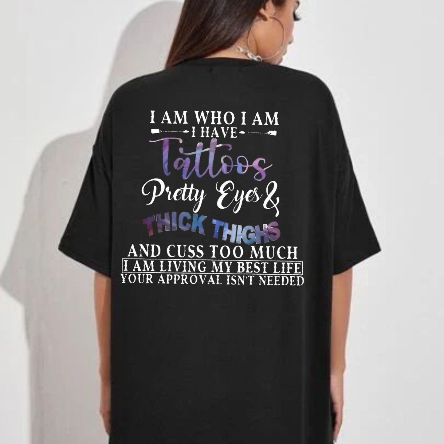 "Tattoos Pretty Eyes" Slogan Shirt - Feminist Quote Tee, Unisex Tattoo Apparel