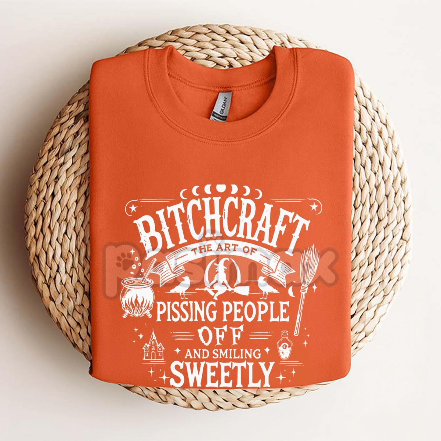 Bitchcraft Adult Humor Casual T-Shirt - Softstyle Halloween Unisex Tee, Witchy Slogan Shirt