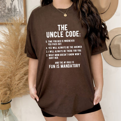 "The Uncle Code" T-Shirt - Funny Uncle Gifts From Niece Nephew, Cool T-Shirt