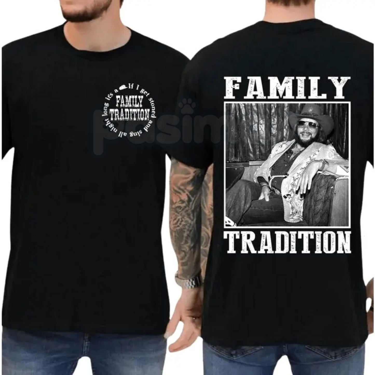 Hank Jr. "Family Tradition" Retro Western Tee - Vintage Outlaw Country Music Shirt, Hank Williams Jr. Fan Apparel, Classic Country Song Graphic T-Shirt