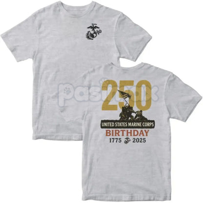 Marines 250th Birthday MADE IN USA T-Shirt - USMC 250 Year Anniversary Collection, Semper Fidelis Commemorative Tee, Eagle Globe and Anchor Military Gift