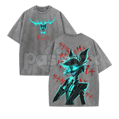 Alastor Hazbin Hotel T-Shirt – Vintage Washed Oversized Graphic Tee, Radio Demon Merch
