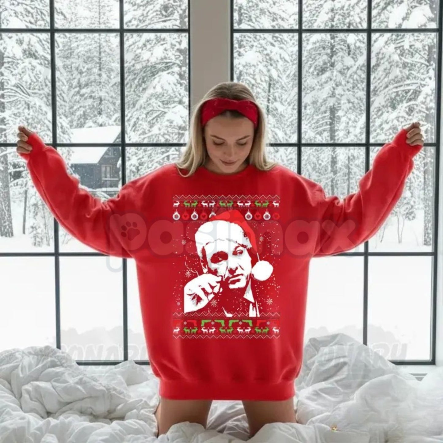 Tony Soprano Ugly Christmas Sweatshirt | Funny Mafia Holiday Jumper | Sopranos TV Show Fan Crewneck | Bada Bing Xmas Gift