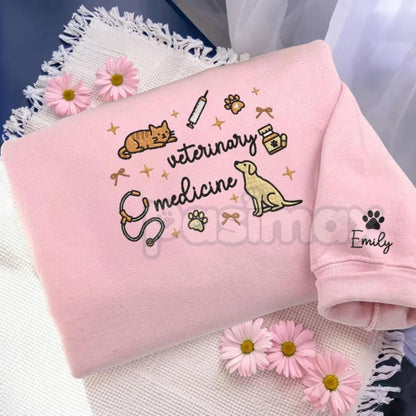 Embroidered Veterinarian & Vet Tech Icons Sweatshirt – Animal Health Care Crewneck
