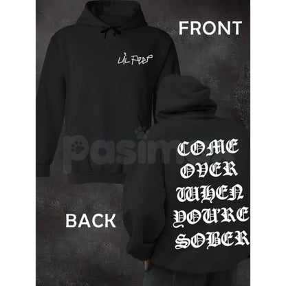 Black Lil Peep 'Come Over When You're Sober' Hoodie – COWYS Tribute Streetwear, GothBoiClique Aesthetic Pullover, Unisex