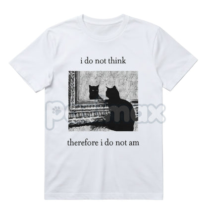 "I Do Not Think Cat Tee" Goth Clothing - Funny Graphic 90s Vintage T-Shirt, Men's Trendy Alt Style, Unisex Meme Apparel