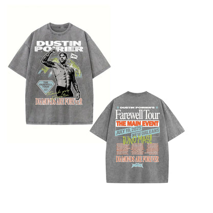 Dustin Poirier The Farewell Tour T-Shirt – Vintage Washed Cotton, UFC Tribute Tee