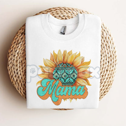 Mama Sunflower T-Shirt - Inspirational Mom Graphic Tee, Joyful Floral Apparel, Motherhood Symbolism Gift