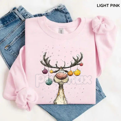 Vintage Reindeer Sweatshirt | Retro Christmas Crewneck Jumper | Nostalgic Holiday Graphic Top