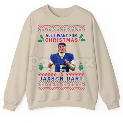 "All I Want For Christmas Is Jax Dart" Ugly Sweatshirt | Funny Darts Fan Holiday Crewneck | Unique Sports Gift