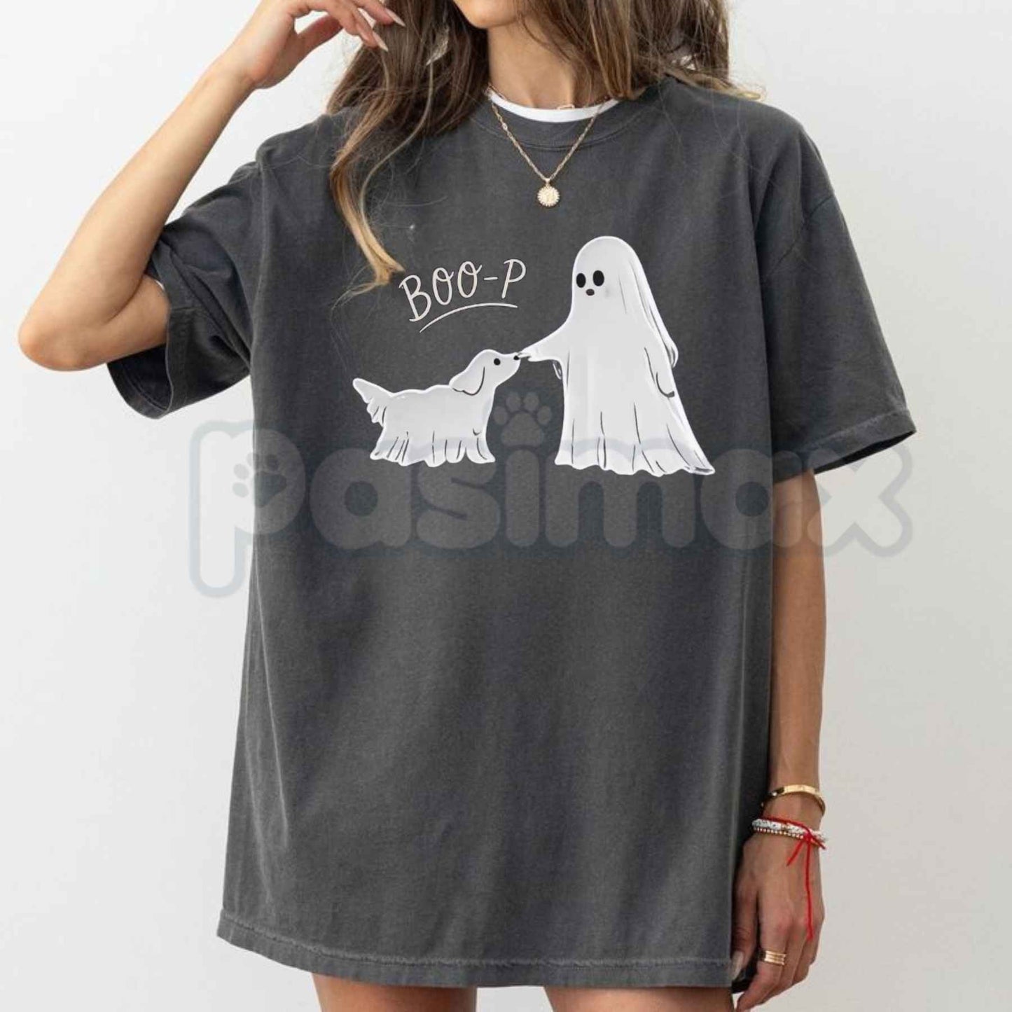 Boop the Most Adorable Spooky Snout This Halloween Season with the "Boo-p Ghost Dog" Comfort Colors T-Shirt