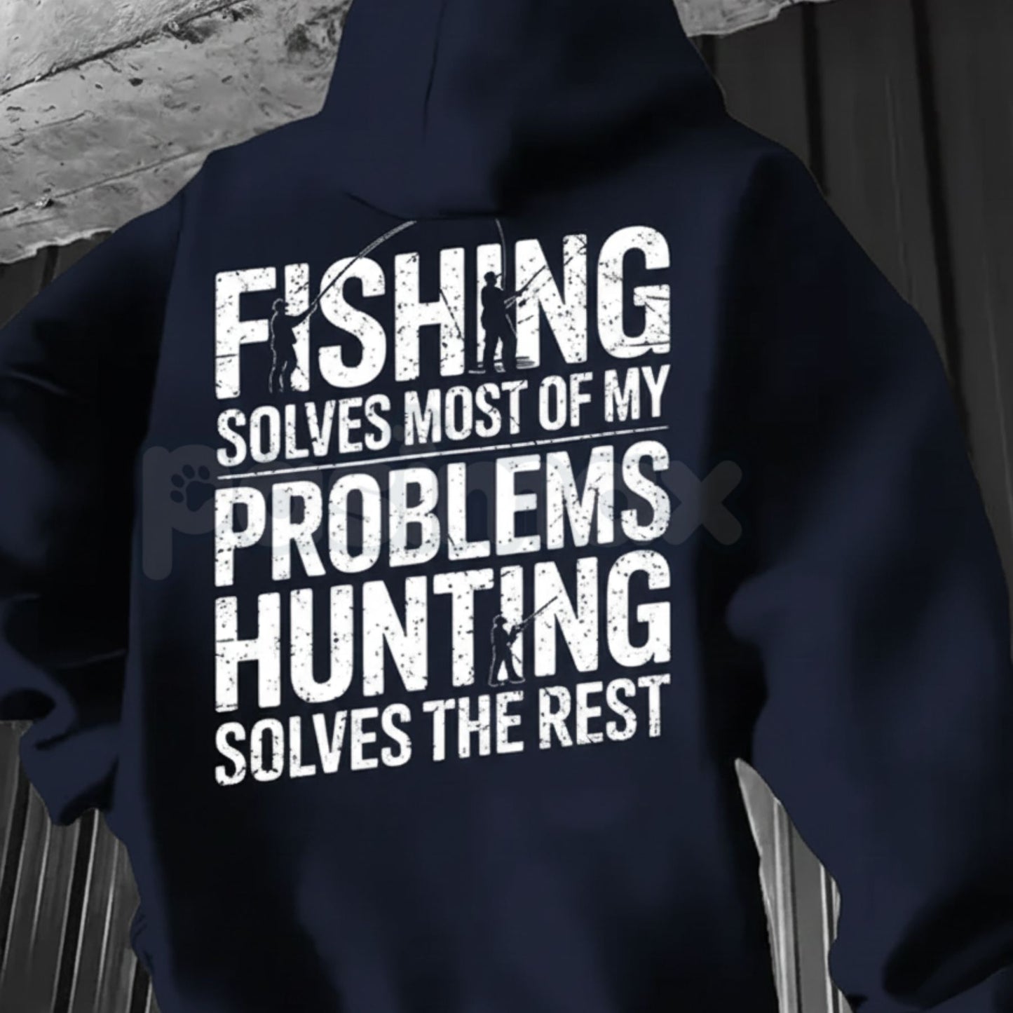 Outdoorsman’s Therapy Hoodie – Fishing & Hunting Problem Solver Pullover, Rugged Sportsman Apparel, Unisex