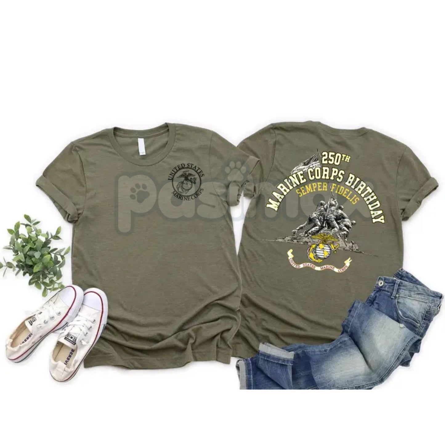 USMC 250th Anniversary T-Shirt - EGA Tribute Marine Corps Birthday Tee, Collectible Veteran Gear, Official Milestone Design
