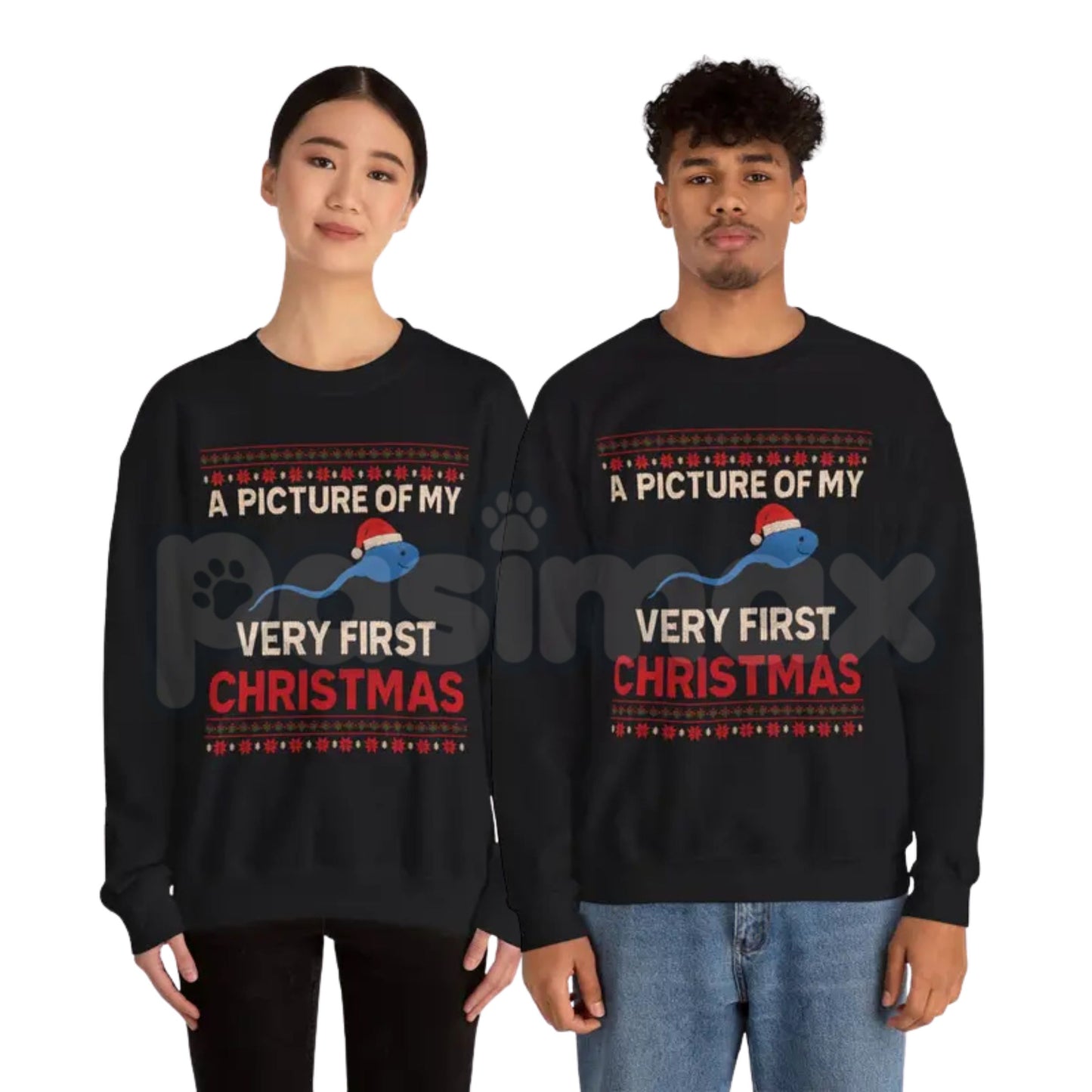 A Picture Of My Very First Christmas Unisex Heavy Blend™ Crewneck Sweatshirt | Vintage Photo Holiday Jumper | Nostalgic Xmas Gift