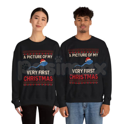 A Picture Of My Very First Christmas Unisex Heavy Blend™ Crewneck Sweatshirt | Vintage Photo Holiday Jumper | Nostalgic Xmas Gift