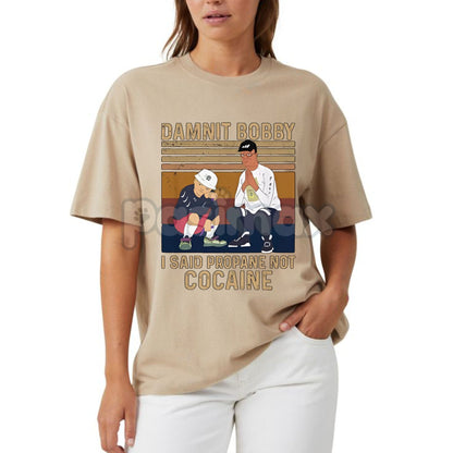 King of the Hill "Propane Mishap" T-Shirt - Hilarious Cartoon Artwork Tee, Unisex Golf Gift, Men's Humor Shirt