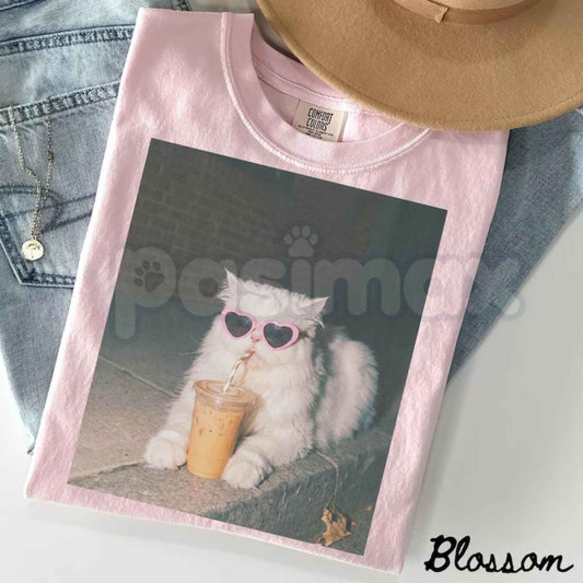 Persian Cat Iced Coffee Vintage Graphic Tee