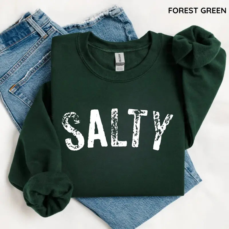 Salty Retro Summer Beach Sweatshirt | Vintage Coastal Crewneck