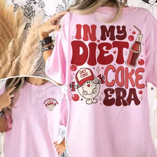2-Sided "In My Diet Coke Era" Comfort Colors® T-Shirt – Trendy Soda Lover Graphic Tee, Retro Aesthetic Diet Coke Era Shirt, Aesthetic Coquette Bow Top-Pasimax