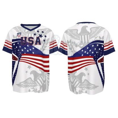 2026 America Soccer Jersey for Men – USA Football Fan Shirt, Quick-Drying V-Neck Casual Sportswear-Pasimax