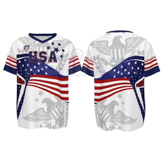 2026 America Soccer Jersey for Men – USA Football Fan Shirt, Quick-Drying V-Neck Casual Sportswear-Pasimax