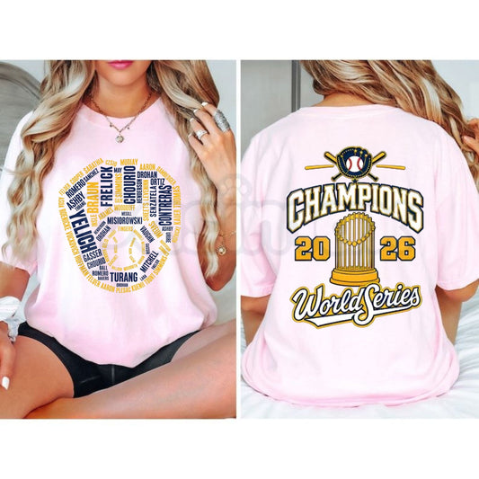 2026 Champion Baseball Victory T-Shirt – World Champions Sports Fan Graphic Tee-Pasimax