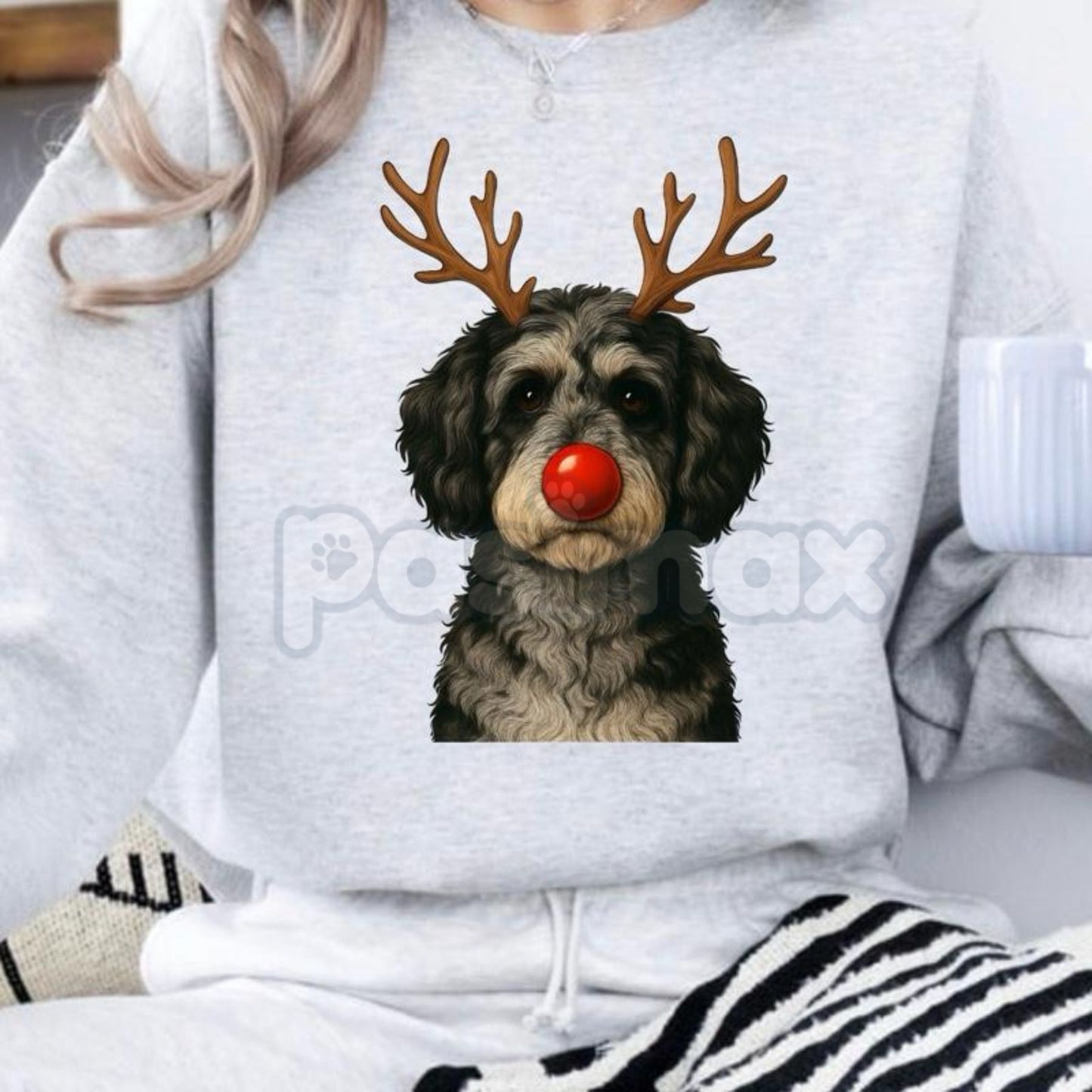 Christmas Reindeer Dog Sweatshirt – Festive Pet Graphic Holiday Apparel
