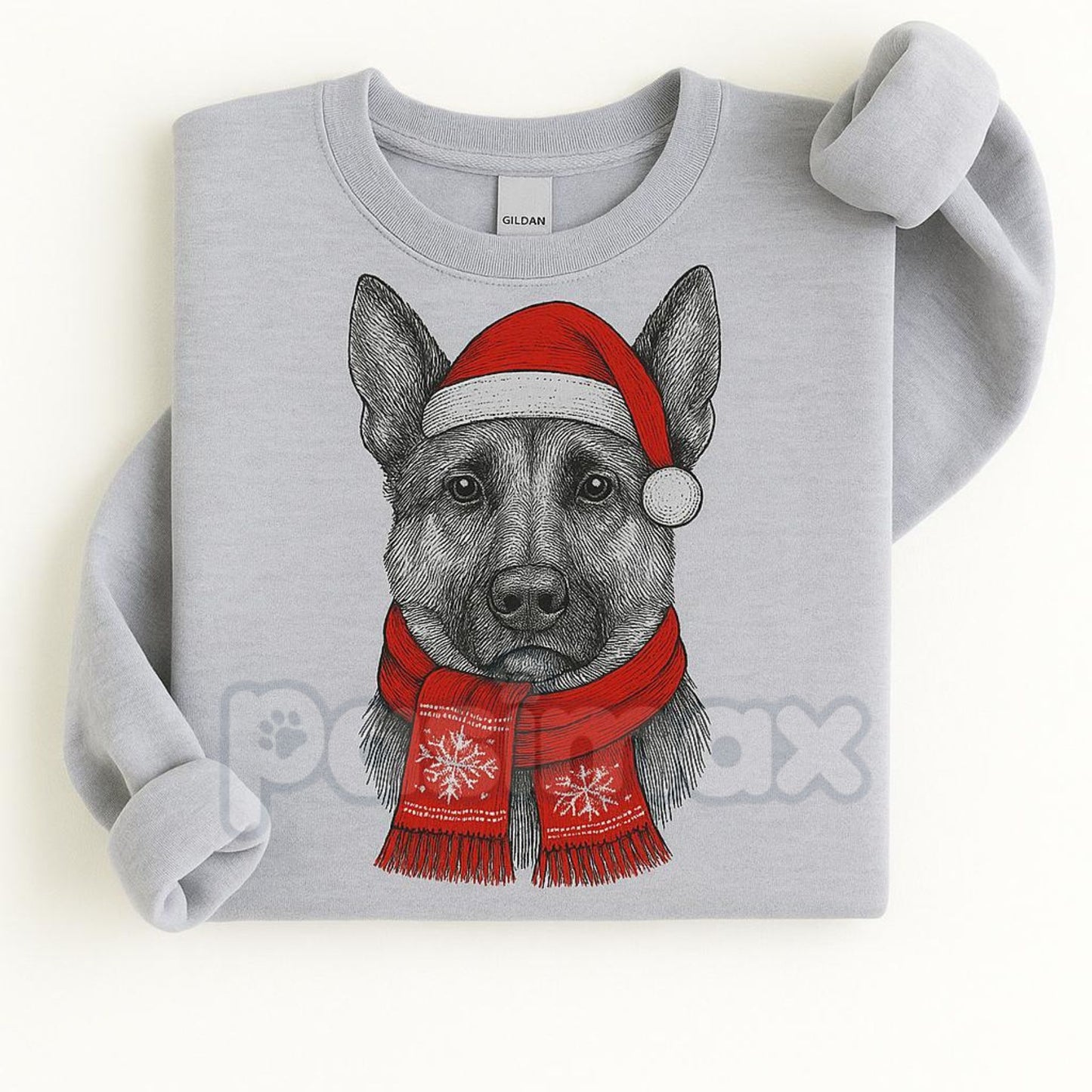 Ugly Christmas Style Santa Paws Dog Sport Grey Crewneck Sweater