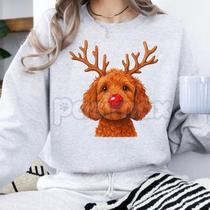 Christmas Reindeer Dog Sweatshirt – Festive Pet Graphic Holiday Apparel