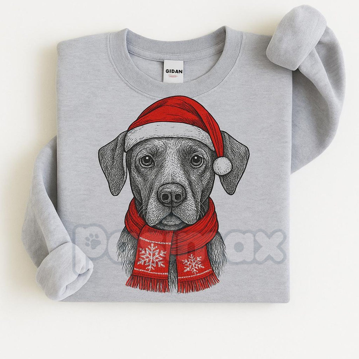 Ugly Christmas Style Santa Paws Dog Sport Grey Crewneck Sweater