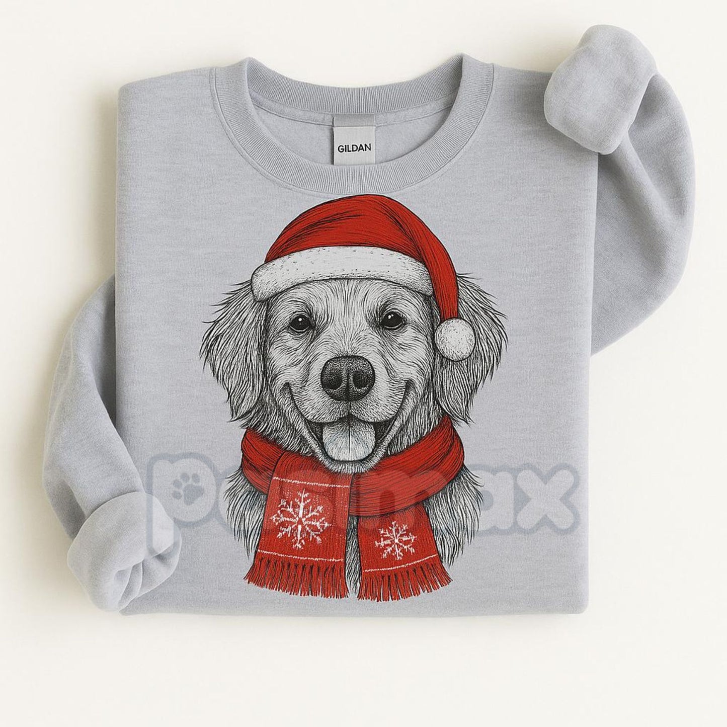 Ugly Christmas Style Santa Paws Dog Sport Grey Crewneck Sweater