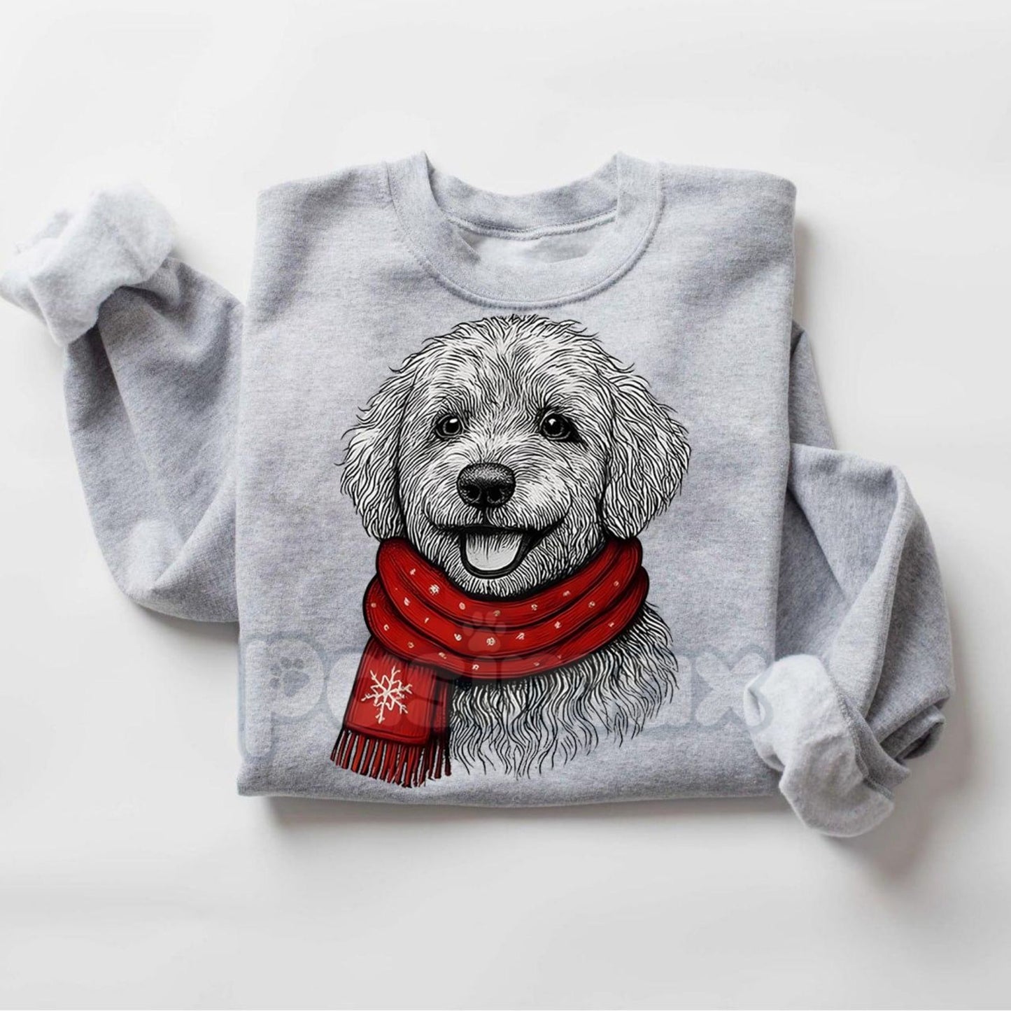 Santa Paws Christmas Dog Sweatshirt – Sport Grey Crewneck for Dog Lovers | Dog Mom Gift