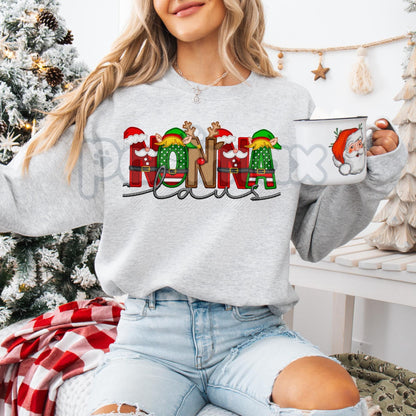 Unisex Faux Embroidery "Claus" Christmas Sweatshirt – Festive Holiday Pullover
