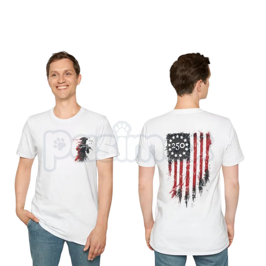 250th Anniversary Distressed American Flag T-Shirt – Semiquincentennial Revolutionary Soldier Graphic Tee-Pasimax