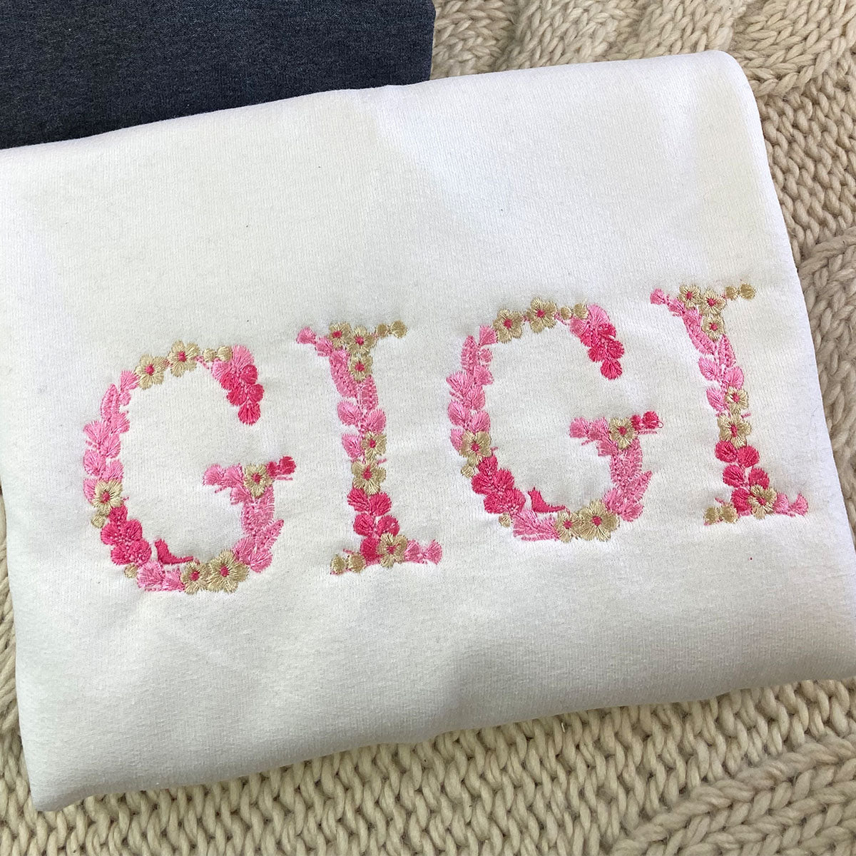 Custom Embroidered Didi Sweatshirt Hoodie with Floral Letter, Unique Gift for any Occasion