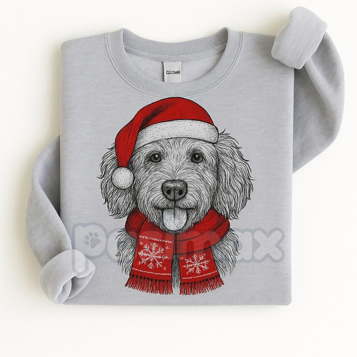 Ugly Christmas Style Santa Paws Dog Sport Grey Crewneck Sweater