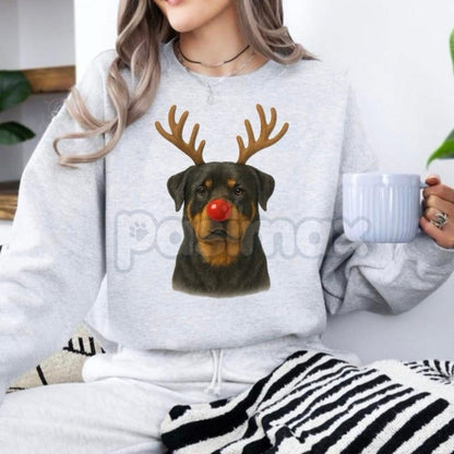Christmas Reindeer Dog Sweatshirt – Festive Pet Graphic Holiday Apparel
