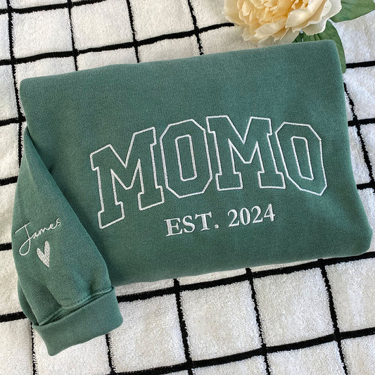 Custom Embroidered Momo Sweatshirt, Unique Gift for any Occasion