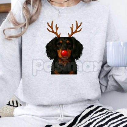 Christmas Reindeer Dog Sweatshirt – Festive Pet Graphic Holiday Apparel
