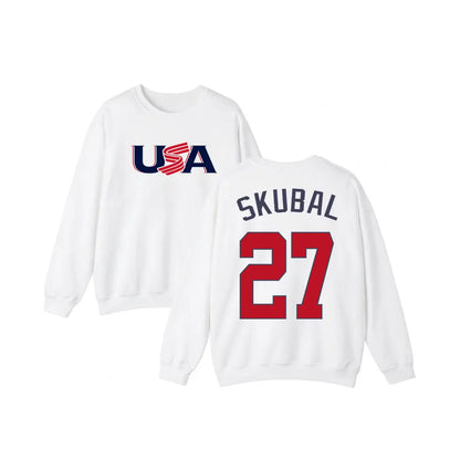 Vintage Team USA Baseball Sweatshirt | 2026 World Baseball Tournament Crewneck | White & Black Colorblock Pullover | Retro American Baseball Jumper | USA Flag Graphic Sports Top | 2026 Game Day Fan Apparel