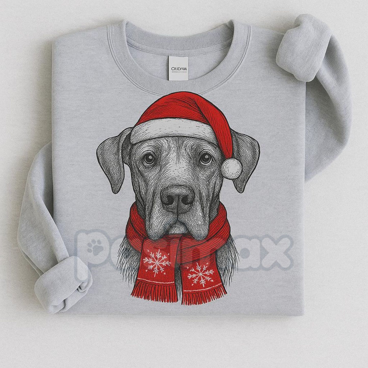 Ugly Christmas Style Santa Paws Dog Sport Grey Crewneck Sweater