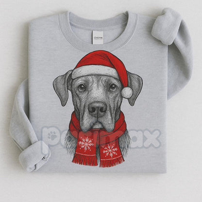 Ugly Christmas Style Santa Paws Dog Sport Grey Crewneck Sweater