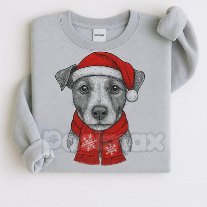 Ugly Christmas Style Santa Paws Dog Sport Grey Crewneck Sweater