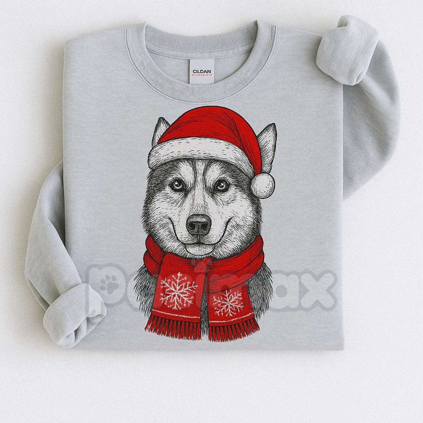 Ugly Christmas Style Santa Paws Dog Sport Grey Crewneck Sweater