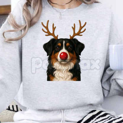 Christmas Reindeer Dog Sweatshirt – Festive Pet Graphic Holiday Apparel