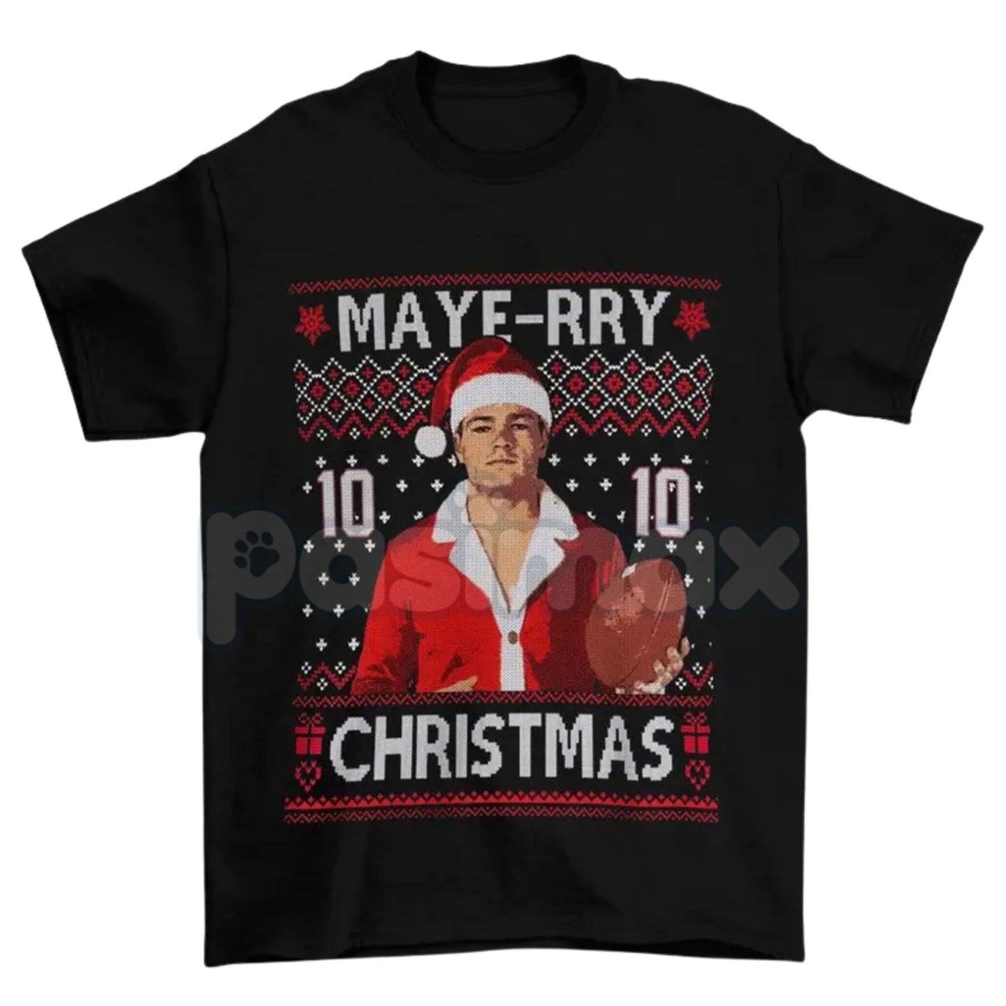 Drake Maye Christmas T-Shirt - Patriots Rookie Holiday Tee, NFL Quarterback Festive Apparel, New England Fan Gift