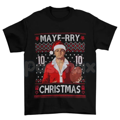 Drake Maye Christmas T-Shirt - Patriots Rookie Holiday Tee, NFL Quarterback Festive Apparel, New England Fan Gift