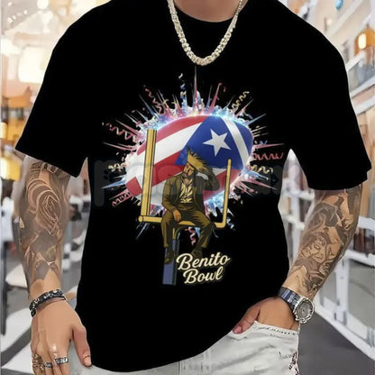 Unisex "Benito Bowl" Football Helmet Star T-Shirt - Bad Bunny Inspired Sports Graphic Tee, Premium Heavyweight Varsity Style Shirt, 100% Cotton Concert Apparel, Latin Urban Artist Football Top, Modern Streetwear Graphic Tee